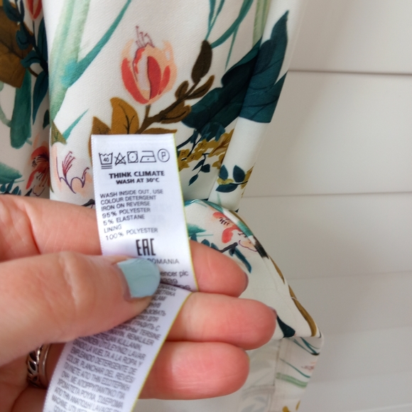 M&S Collection Fitted Midi Dress Ivory Size 8 Floral Bodycon Wedding Cruise BNWT - Picture 8 of 12